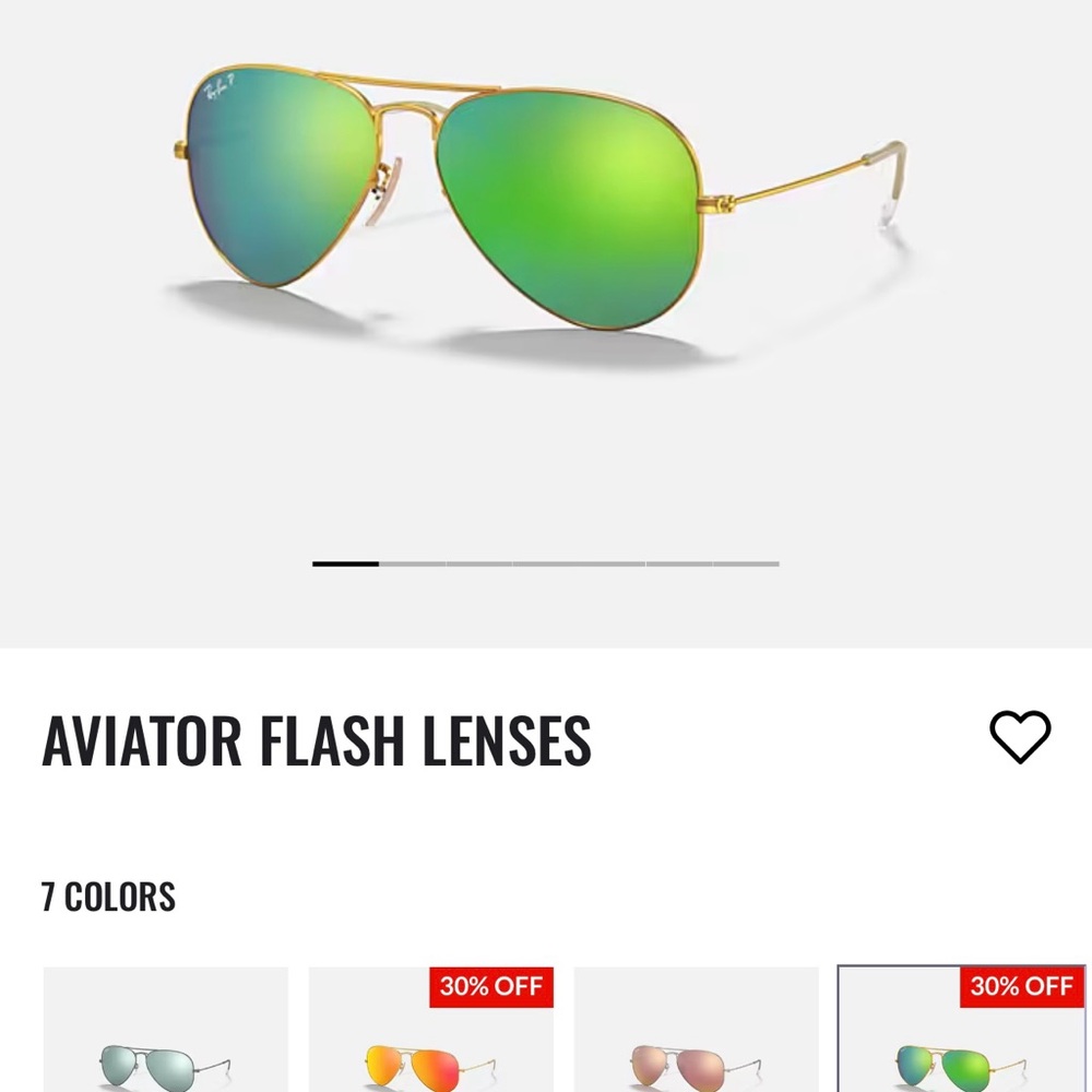 Ray-Ban Aviator with Gold Frame and Green Flash Lenses